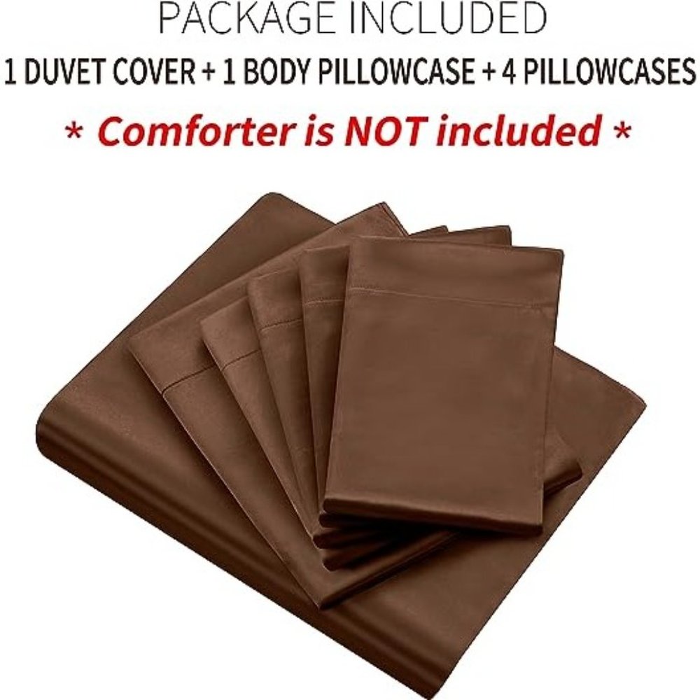New 6 Pieces Satin Duvet Cover Full/Queen Size Luxury Silky Bedding Duvet Cover - Picture 2 of 6
